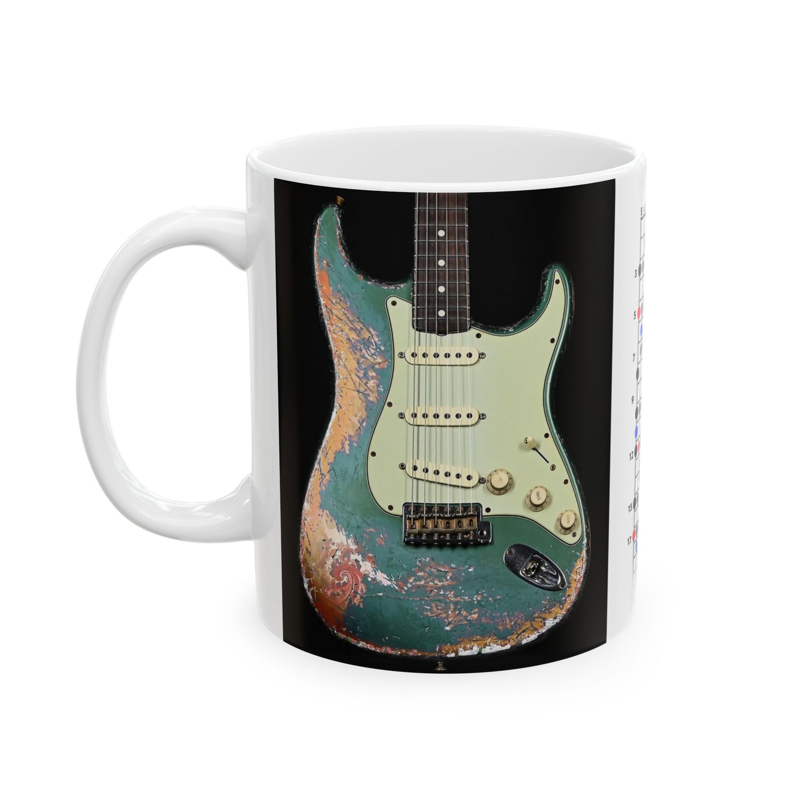 Guitar Mug with Blues Scale