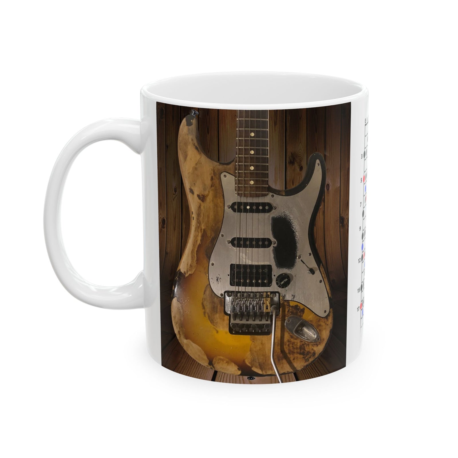 Guitar Mug with Blues Scale