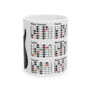 Blue Guitar with Modes Ceramic Mug 11oz