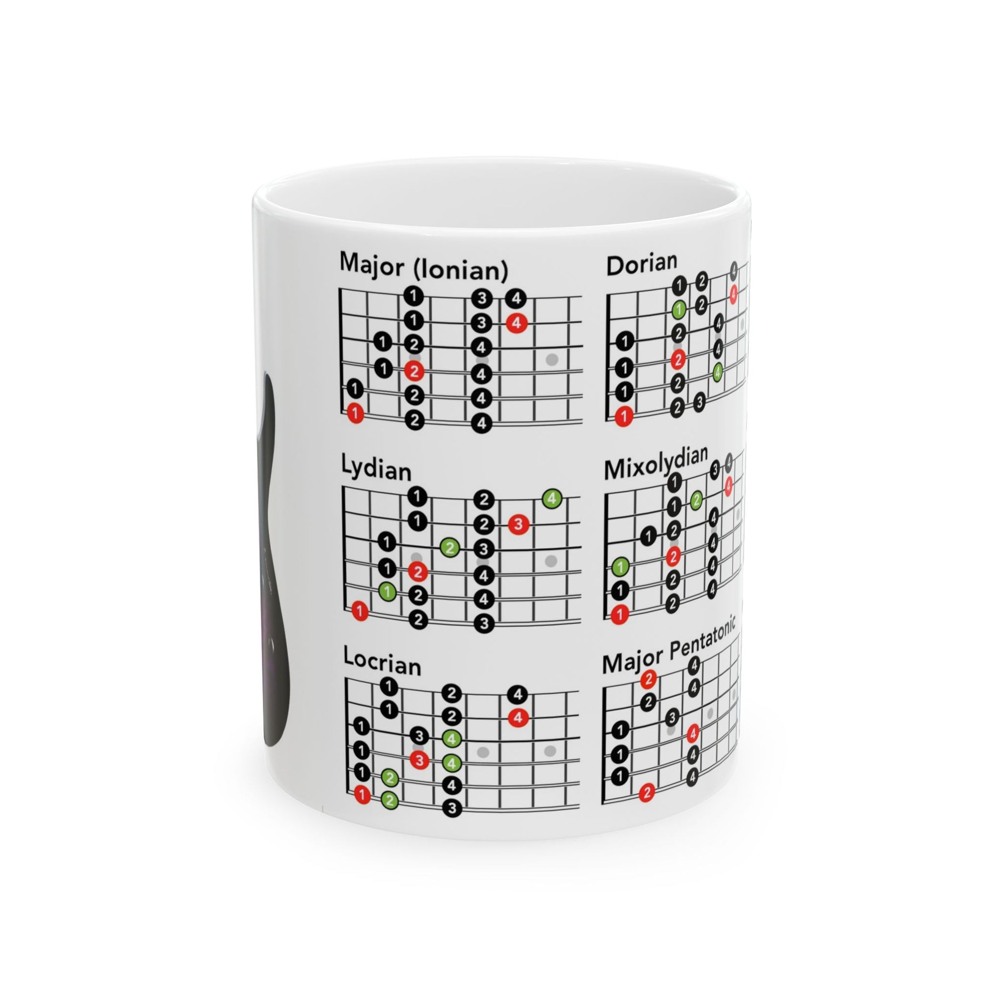 Purple Guitar with Modes Ceramic Mug 11oz