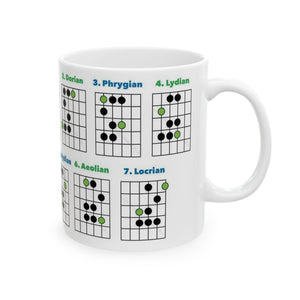 Guitar with Modes Ceramic Mug 11oz