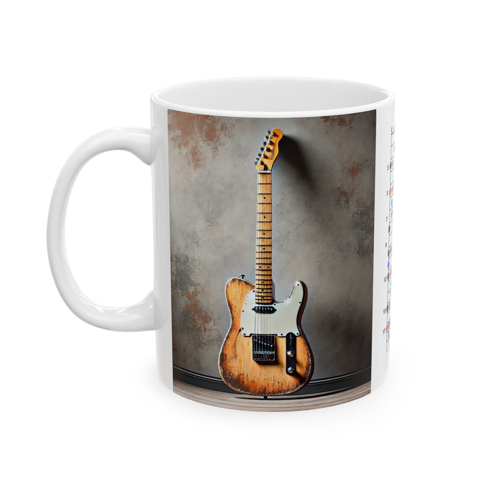 Guitar Mug with Blues Scale
