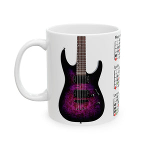 Purple Guitar with Modes Ceramic Mug 11oz