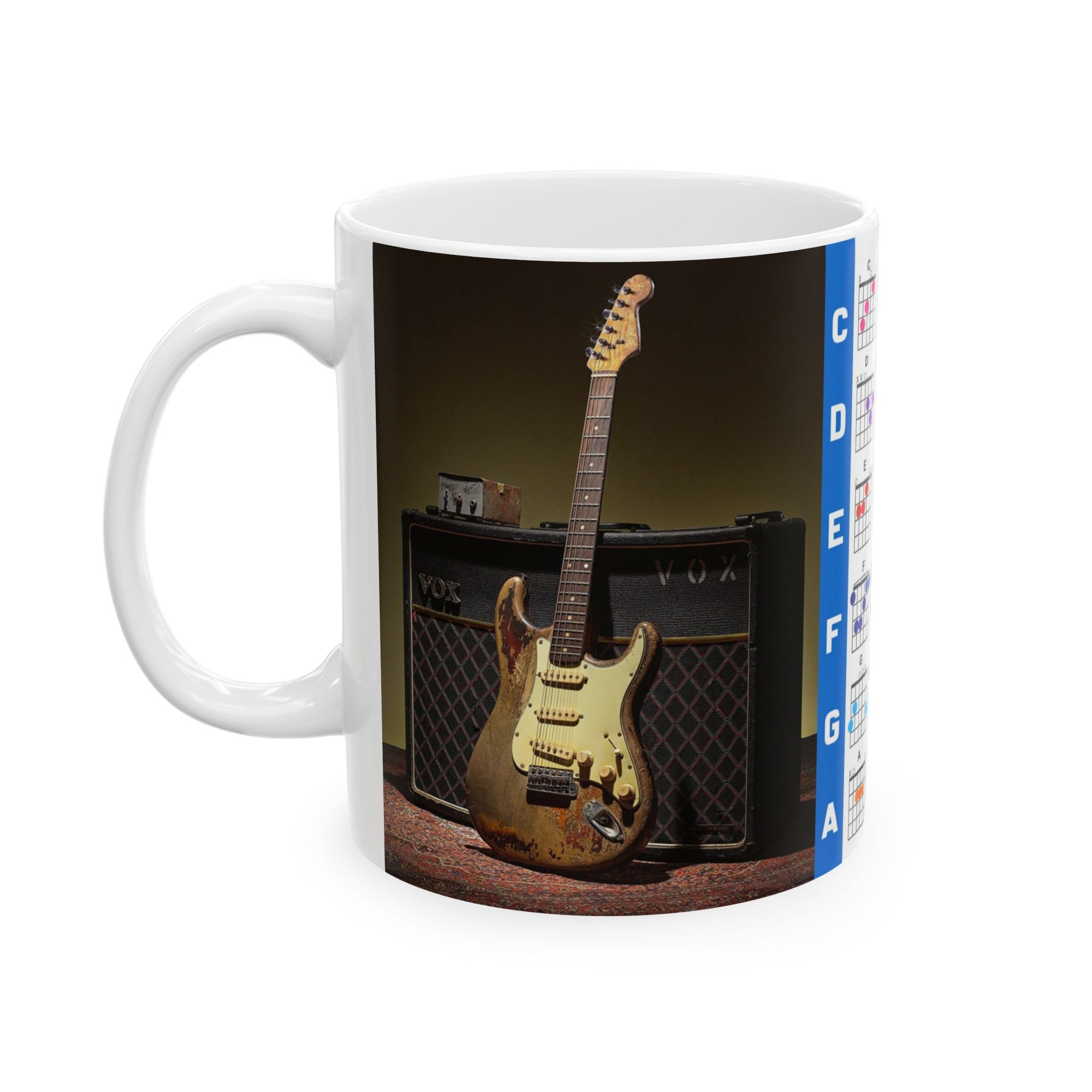 Guitar Mug with Chords